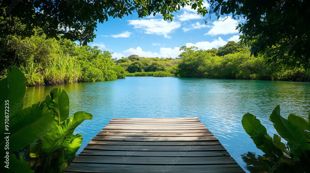 Tranquil Lake Escape: A serene wooden pier stretches out into the shimmering blue waters of a tranquil lake, inviting you to escape the everyday and embrace peace.
Tranquil Lake Escape: A serene wooden pier stretches out into the shimmering blue waters of a tranquil lake, inviting you to escape the everyday and embrace peace.