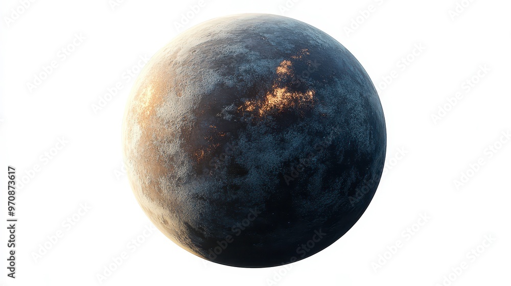 Fototapeta premium LHS 1140 b (exoplanet) clipart, element, 3D illustration, realistic, isolated on white background