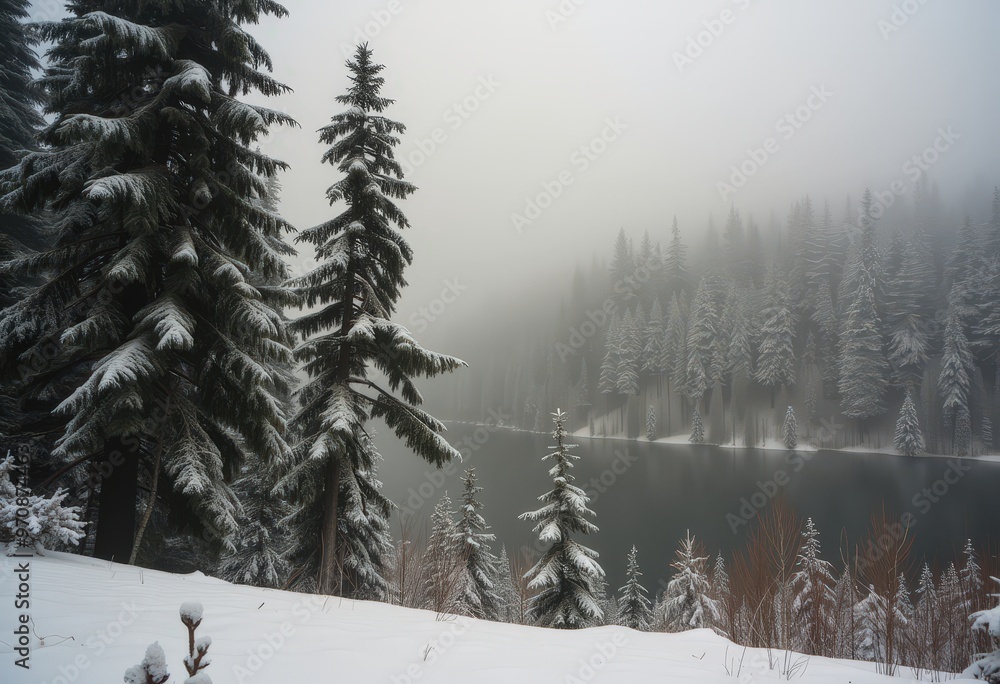 winter forest in the mountains winter forest in the mountains
