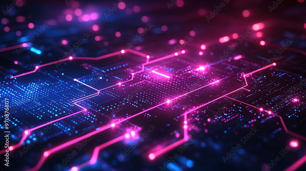 Futuristic abstract background with glowing circuits, neon blue and purple hues, technology-inspired vector design Futuristic abstract background with glowing circuits, neon blue and purple hues, technology-inspired vector design