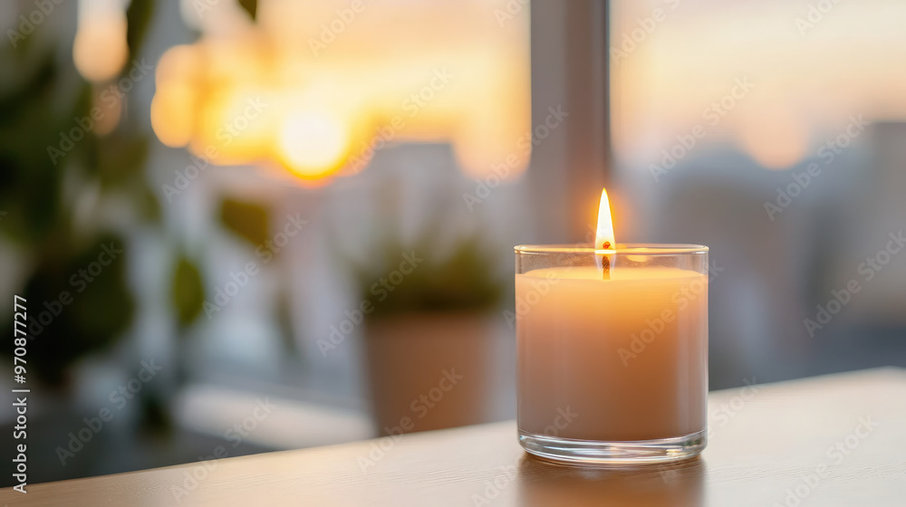 A candle burning in dark, peaceful room creates serene atmosphere, perfect for relaxation and reflection. warm glow enhances tranquil setting, inviting calmness A candle burning in dark, peaceful room creates serene atmosphere, perfect for relaxation and reflection. warm glow enhances tranquil setting, inviting calmness