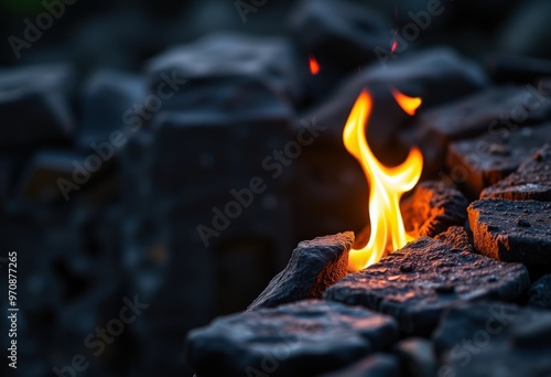 fire in the fireplace