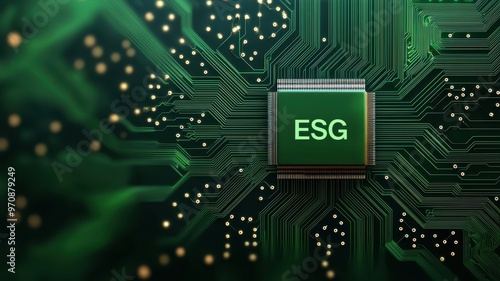 A green circuit board featuring a prominent chip labeled 