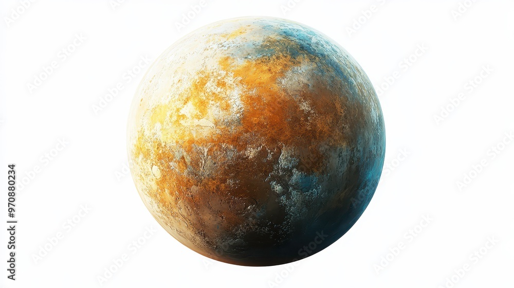 Fototapeta premium Kepler-452c (exoplanet) clipart, element, 3D illustration, realistic, isolated on white background