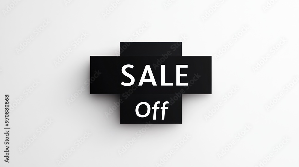 Obraz premium The image shows a minimalistic black sale sign with the word 