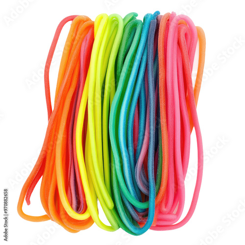Rainbow-colored licorice candy