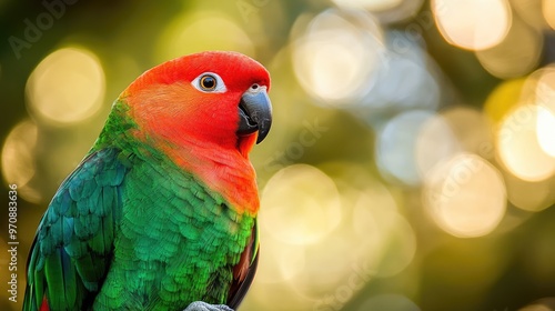 Red-fronted Parrot in a Bokeh Background