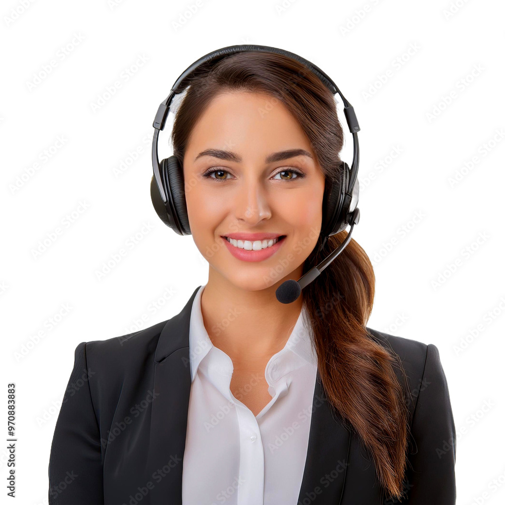call center operator with a headset. a woman wearing a headset with a microphone on it call center operator with a headset. a woman wearing a headset with a microphone on it