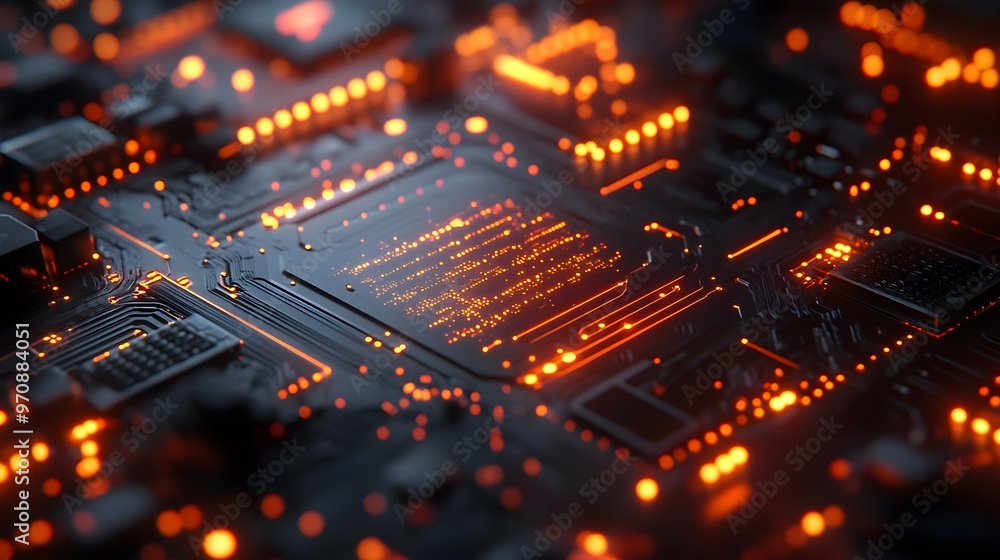 Beryllium copper board with complex circuits, surrounded by soft neon blue and purple hues, inside a cutting-edge medical device, ultra-modern, 3D rendering, sharp focus Beryllium copper board with complex circuits, surrounded by soft neon blue and purple hues, inside a cutting-edge medical device, ultra-modern, 3D rendering, sharp focus
