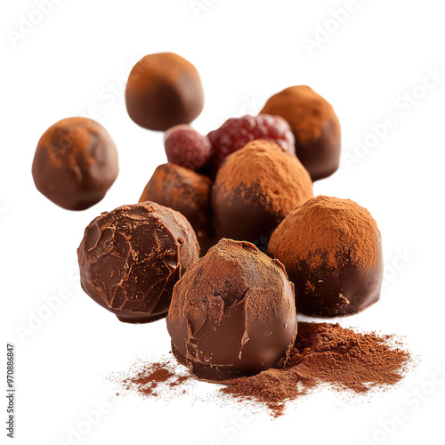 Chocolate truffles dusted with cocoa