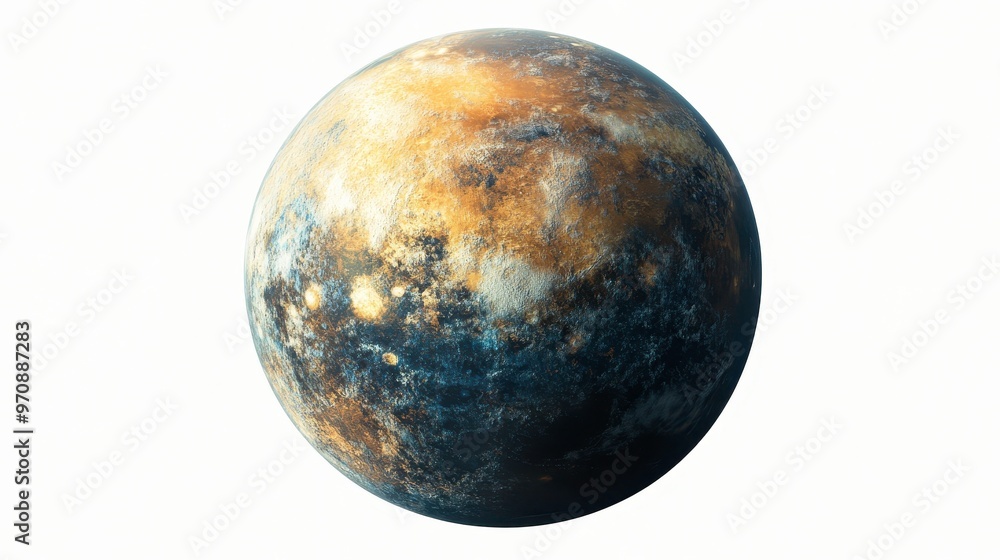 Kepler-16b (exoplanet) clipart, element, 3D illustration, realistic, isolated on white background Kepler-16b (exoplanet) clipart, element, 3D illustration, realistic, isolated on white background