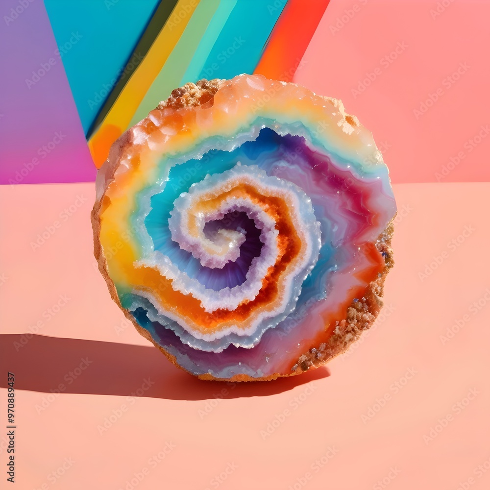 Spiral Rainbow Crystal Geode Spiral Rainbow Crystal Geode