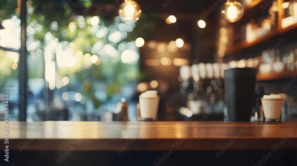 A blurred background of coffee shop