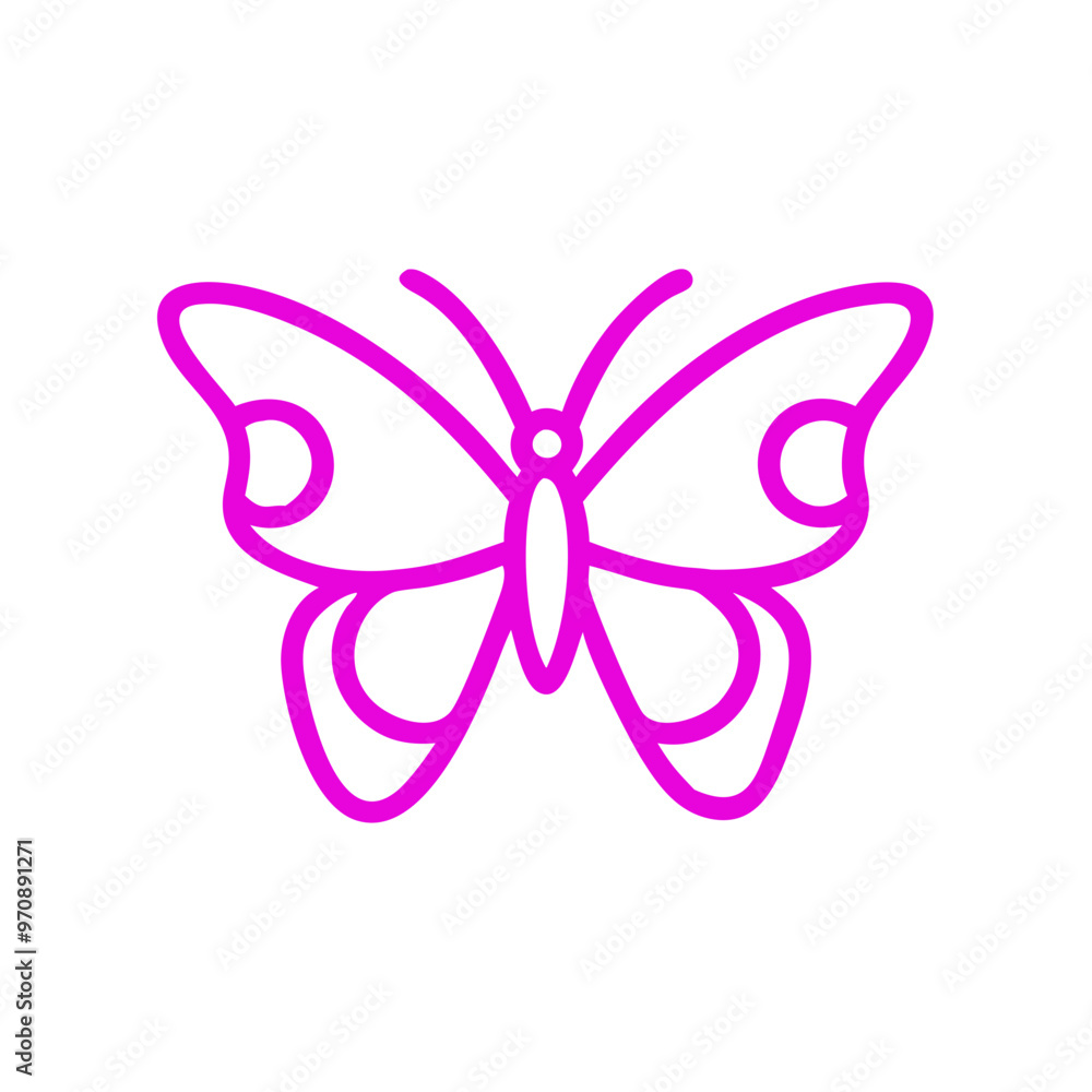 Ethereal butterfly icon in vibrant pink color, delicate illustration
Ethereal butterfly icon in vibrant pink color, delicate illustration