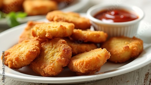 Chicken nuggets with tomato catchup