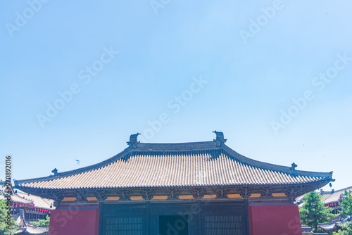 Beautiful scenery of Huayan Temple in Datong, Shanxi Province on a sunny summer day photo