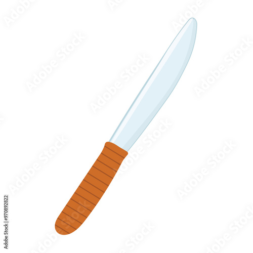 Knife in cartoon style isolated on white background. Doodle knife element for kids design. Vector illustration