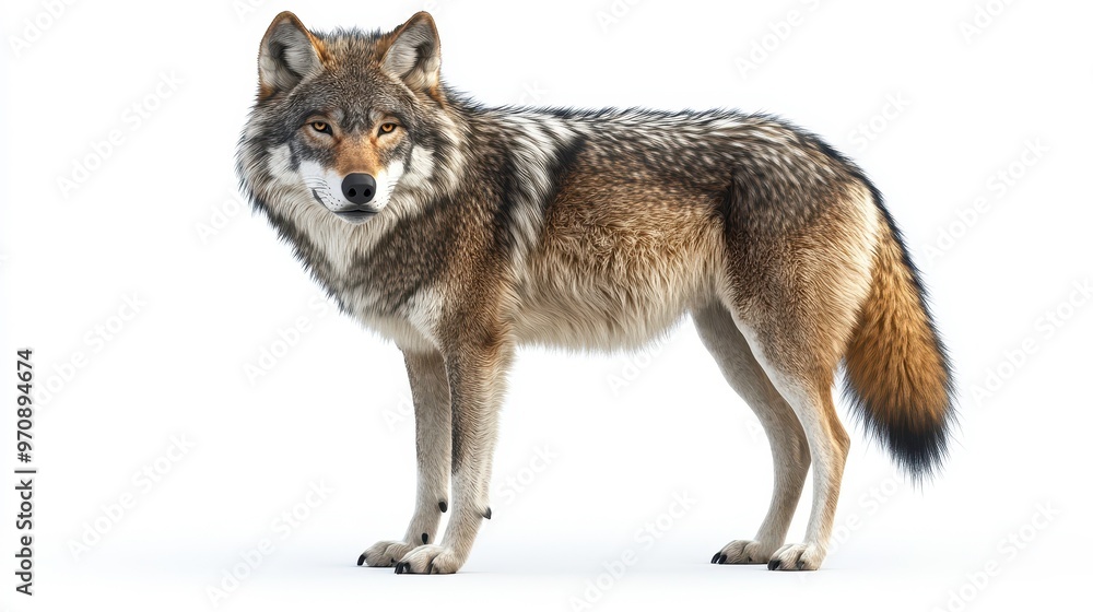 Wolf clipart, element, 3D illustration, realistic, isolated on white background Wolf clipart, element, 3D illustration, realistic, isolated on white background