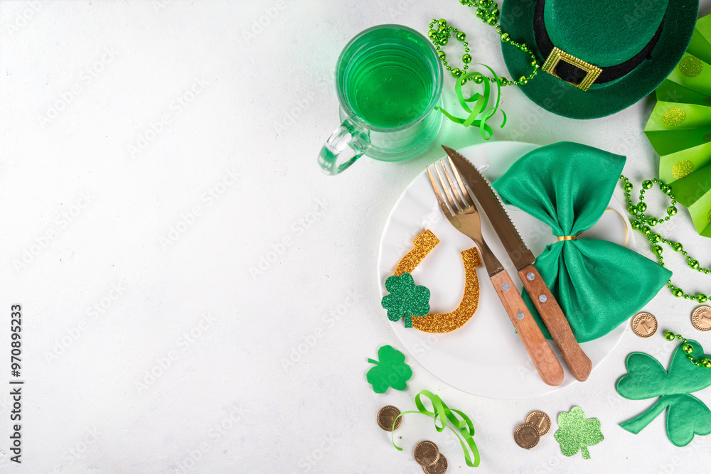 Saint patrick table setting background Saint patrick table setting background