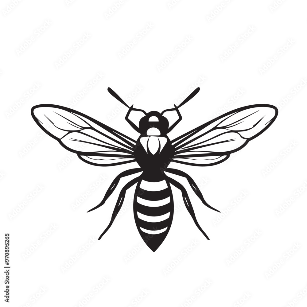 Wasp in cartoon, doodle style . Image for t-shirt, web, mobile apps and ui. Isolated 2d vector illustration in logo, icon, sketch style, Eps 10, black and white. AI Generative Wasp in cartoon, doodle style . Image for t-shirt, web, mobile apps and ui. Isolated 2d vector illustration in logo, icon, sketch style, Eps 10, black and white. AI Generative
