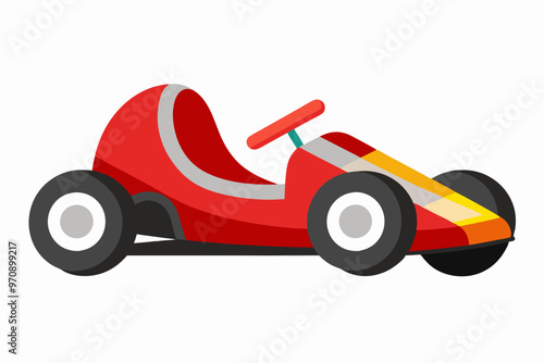  Go kart vehicle illustration on white back ground vector art illustration