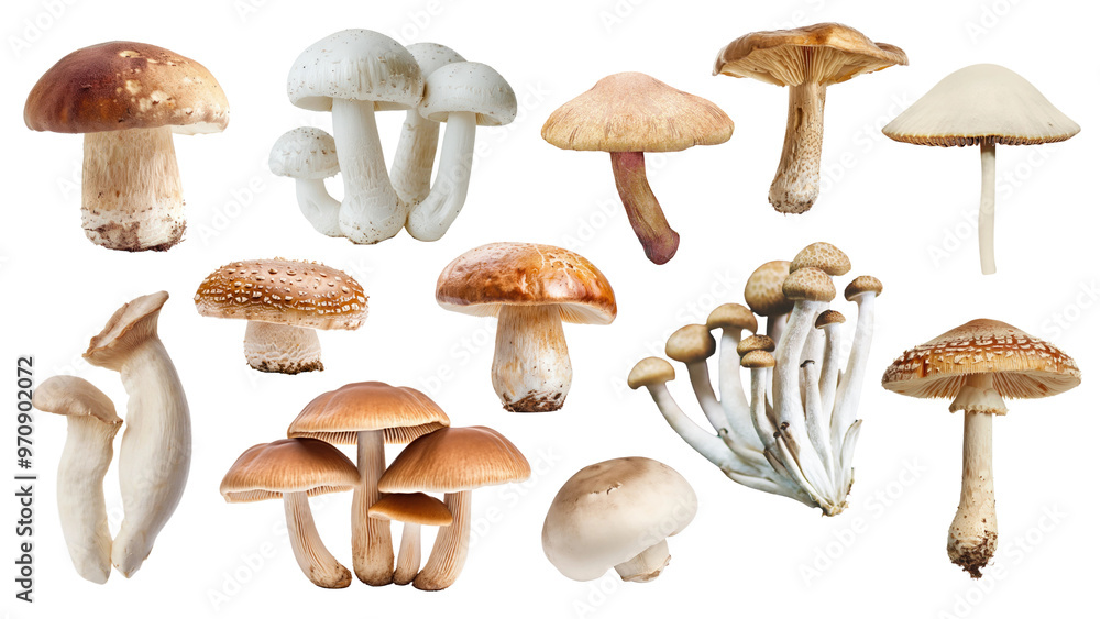 PNG various mushroom set, transparent background PNG various mushroom set, transparent background
