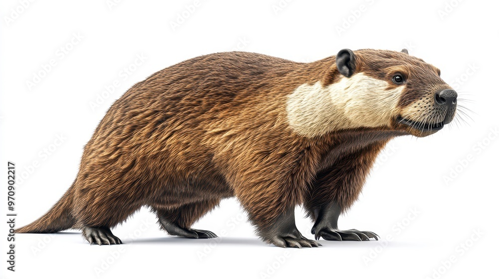 Beaver clipart, element, 3D illustration, realistic, isolated on white background Beaver clipart, element, 3D illustration, realistic, isolated on white background
