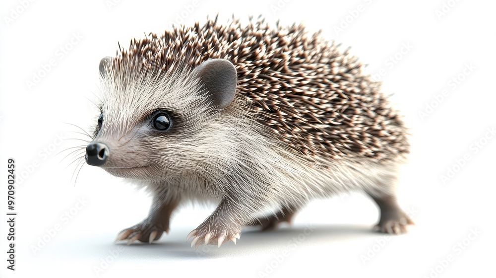 Hedgehog clipart, element, 3D illustration, realistic, isolated on white background Hedgehog clipart, element, 3D illustration, realistic, isolated on white background