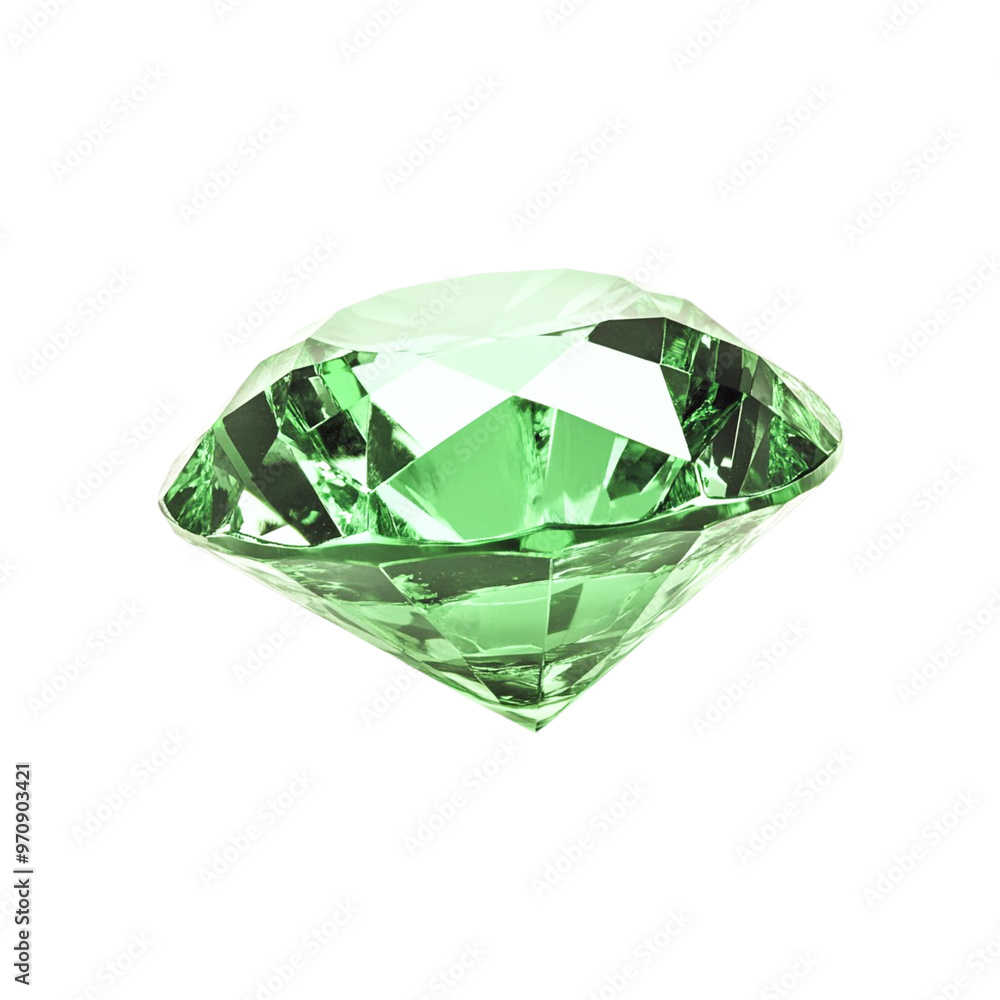 Green diamond isolated on transparent background Green diamond isolated on transparent background