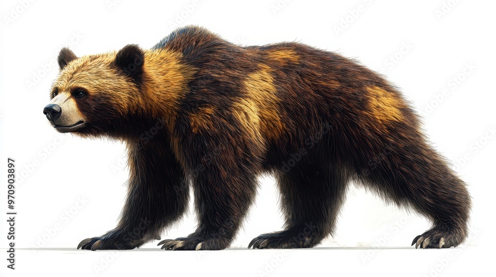 Fototapeta premium Wolverine clipart, element, 3D illustration, realistic, isolated on white background