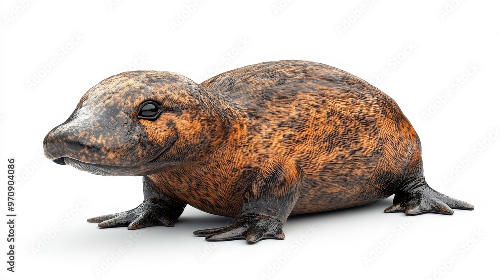 Naklejka premium Platypus clipart, element, 3D illustration, realistic, isolated on white background