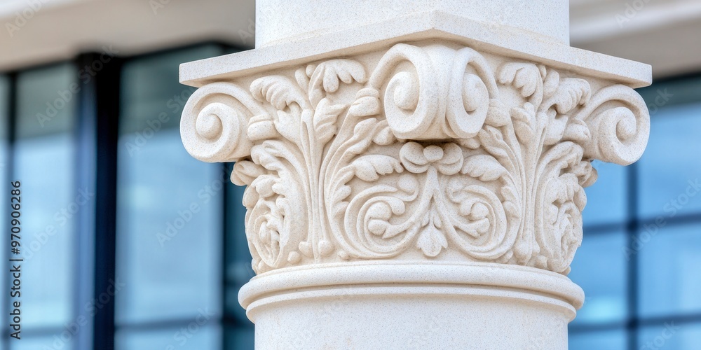 Naklejka premium An architectural detail on the facade of the building.