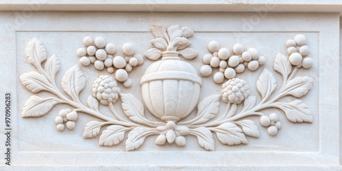 An architectural detail on the facade of the building.