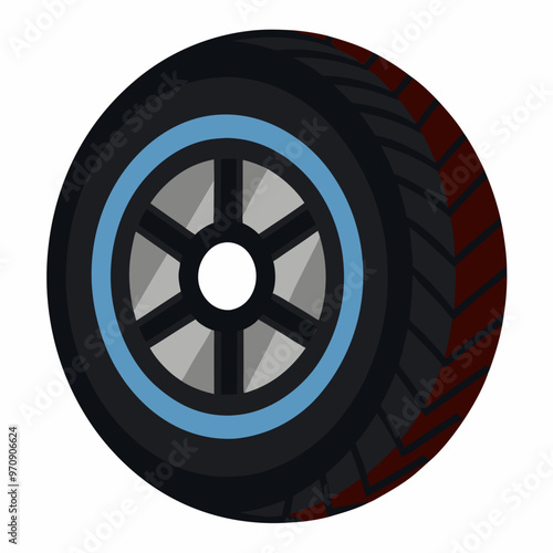 tire tyre wheel car vector illustration