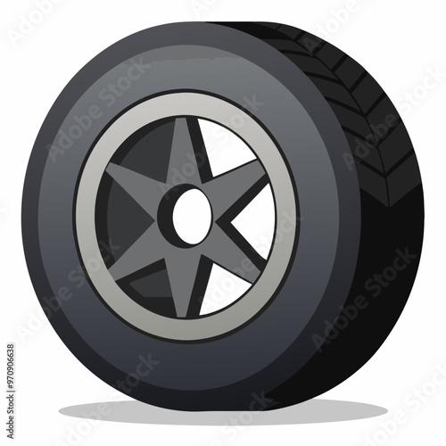 tire tyre wheel car vector illustration