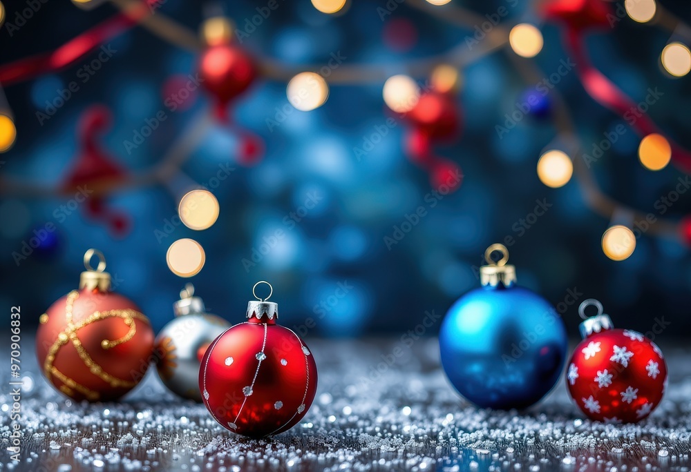 red christmas balls on snow red christmas balls on snow