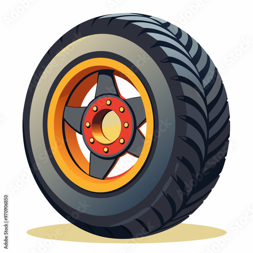 tire tyre wheel car vector illustration