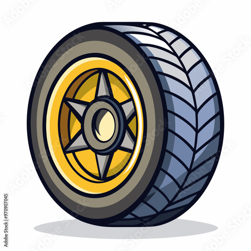 tire tyre wheel car vector illustration