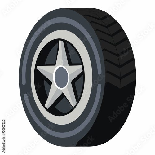 tire tyre wheel car vector illustration