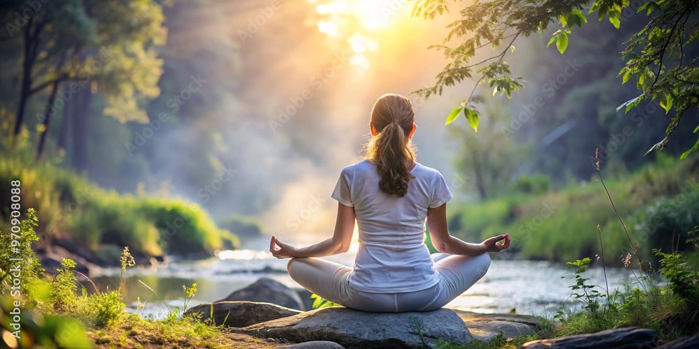 Serenity in Nature: Woman Meditating. This image captures the essence of peace, mindfulness, and harmony with nature.
Serenity in Nature: Woman Meditating. This image captures the essence of peace, mindfulness, and harmony with nature.