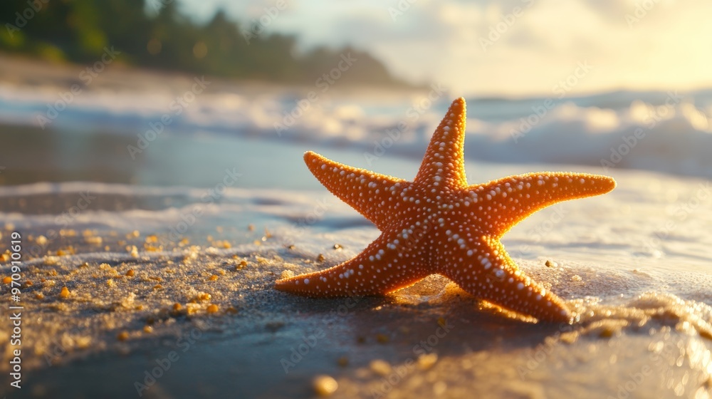 Jungle Starfish on the beach close up Jungle Starfish on the beach close up