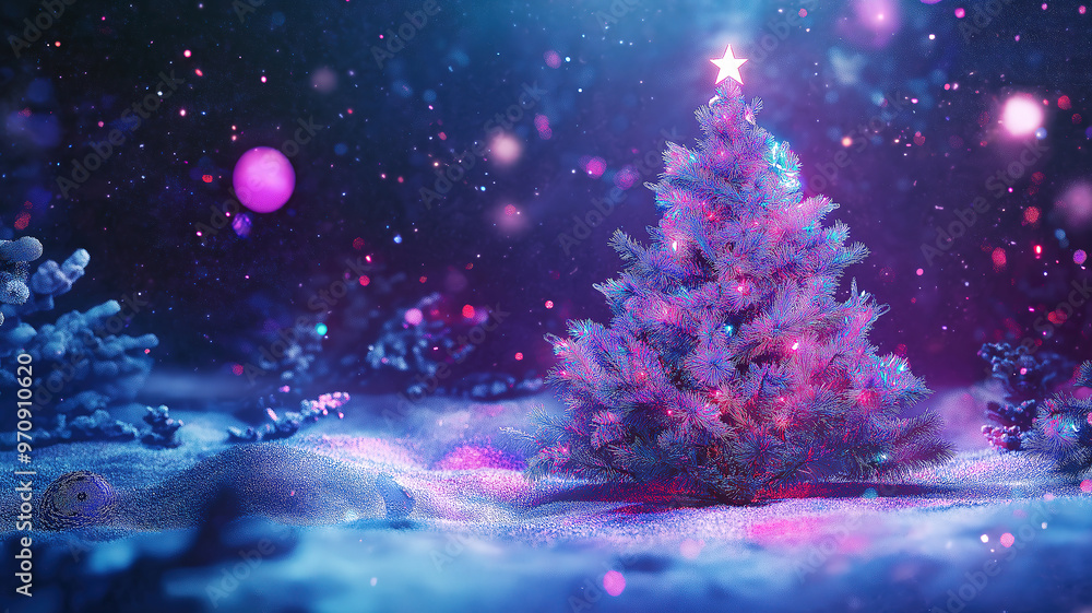 Abstract Christmas Tree with Fantasy Design for Festive Wallpaper and Background Abstract Christmas Tree with Fantasy Design for Festive Wallpaper and Background
