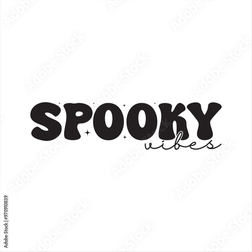 Spooky Vibes Groovy Svg T-Shirt Design