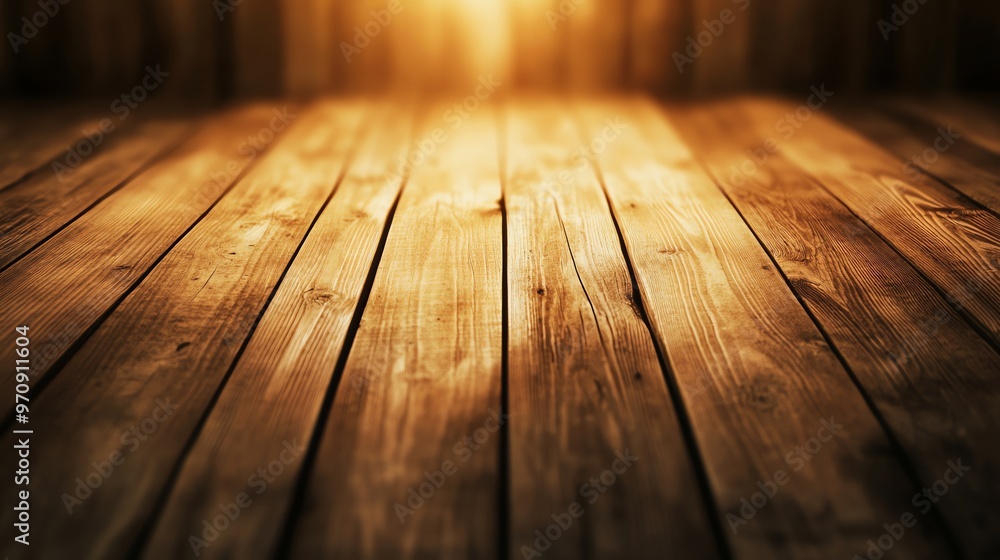 A rustic wood floor with a warm light shining down from above. A rustic wood floor with a warm light shining down from above.