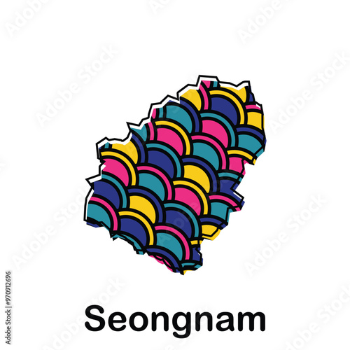 Vector Map of Seongnam . Borders for your infographic. Vector illustration design template