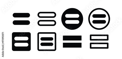 equal calculator math icon symbol sign vector design black white color simple illustration collection set