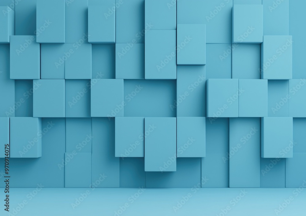 Stylish blue wall design featuring geometric shapes and a modern aesthetic, perfect for interior decor or background use. Stylish blue wall design featuring geometric shapes and a modern aesthetic, perfect for interior decor or background use.