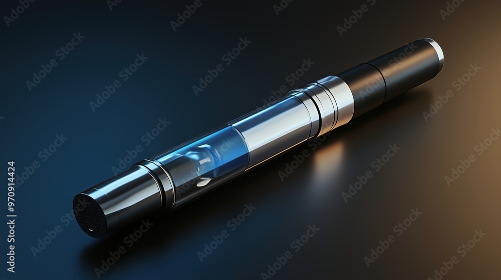 Modern electronic cigarette with sleek design for tech-inspired advertising and print usage Modern electronic cigarette with sleek design for tech-inspired advertising and print usage