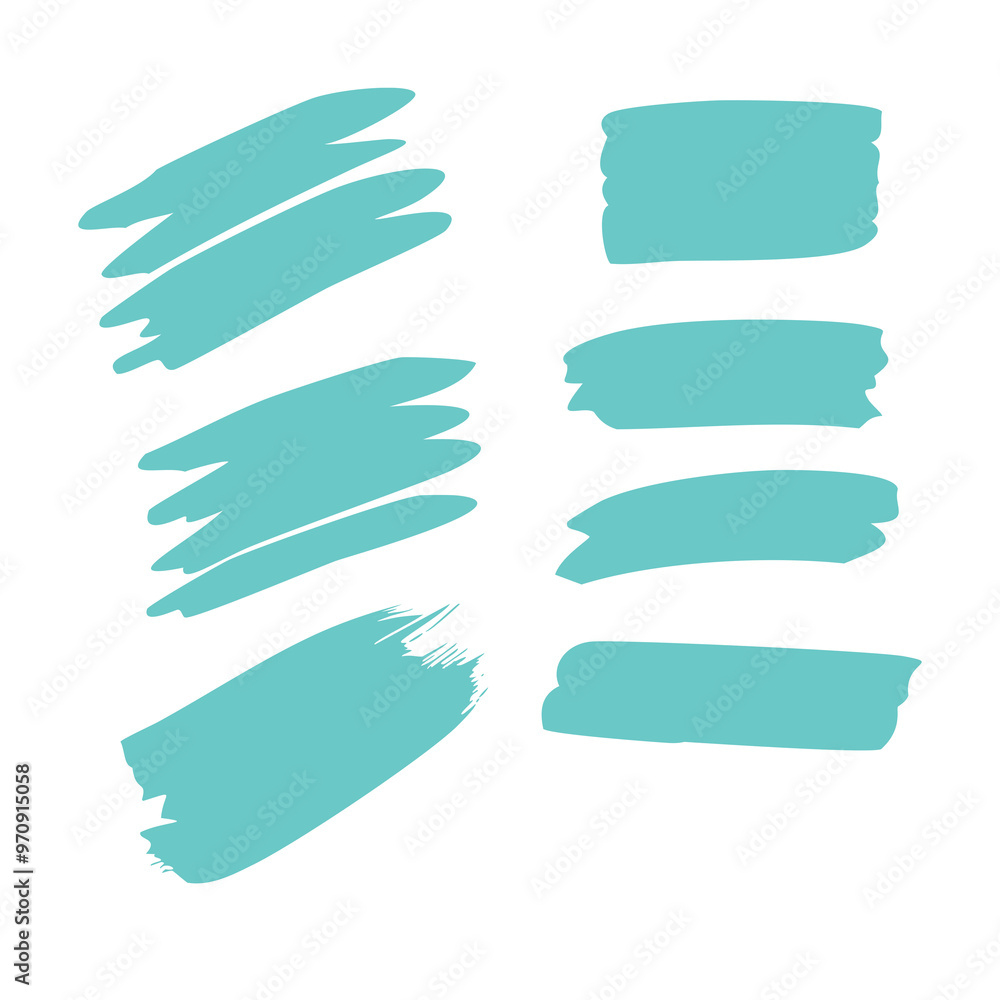 Obraz premium set green brush of vector