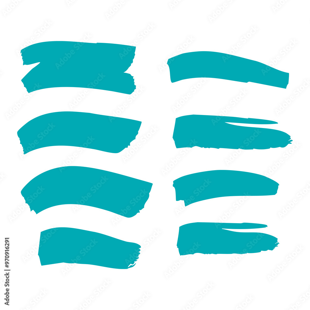 set green brush of vector set green brush of vector